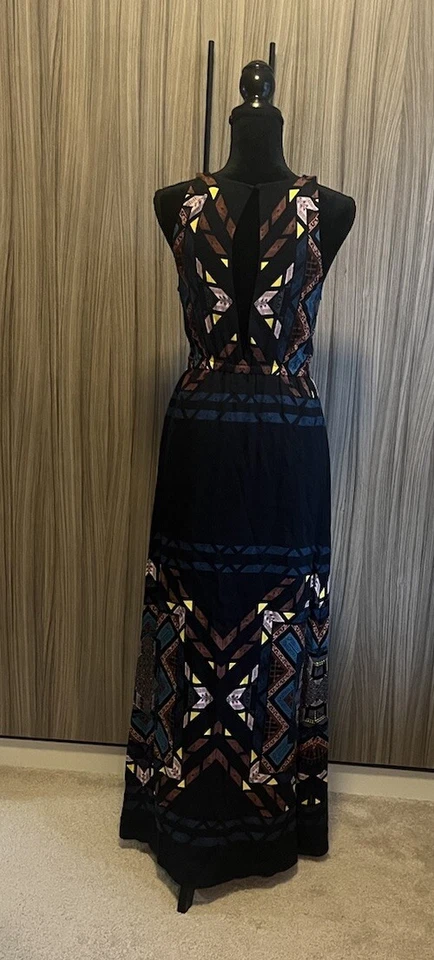 Maxi Vestido Tribal Ella Moss Hopelux Negro Mameluco S Pequeño $258 Foto 3 de 4
