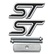 3D Black ST Front Grill Logo Grille Emblem + Metal Car Trunk Sport Badge Sticker