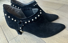 Charles Jourdan Paris Vtg Womens Slip On Booties With Pearls Size 7.5