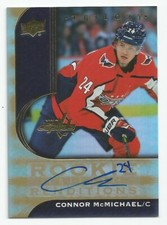 2020-21 UD Trilogy CONNOR MCMICHAEL Rookie Renditions Gold Auto SP CAPITALS
