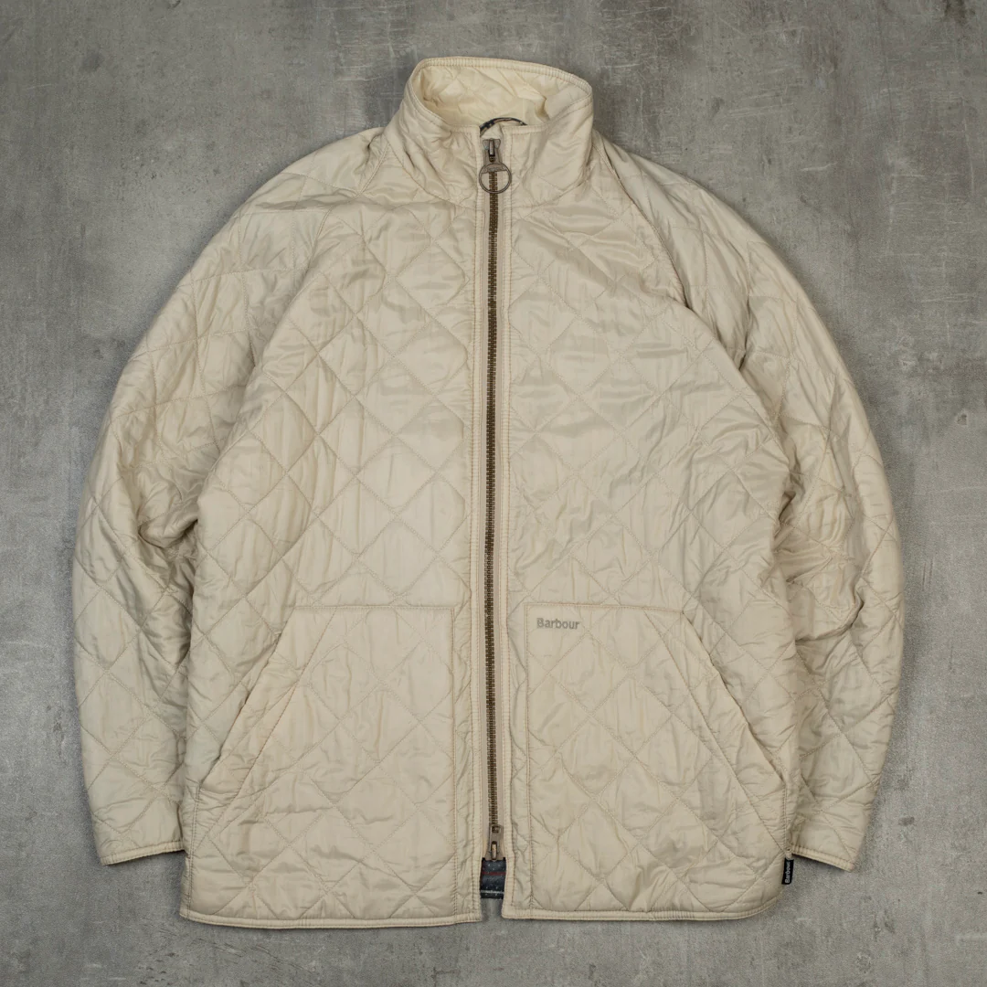 Barbour Polar Quilt Puffer Jacket Cream White - Medium