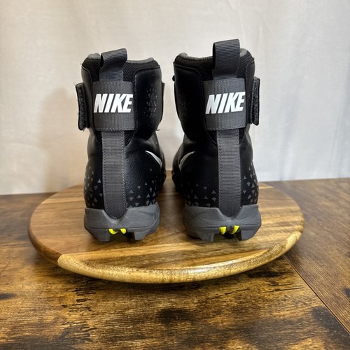 Nike Savage Shark Men’s Football Cleats Sz 10.5 Black Hightop Strap NFL NCAA - Picture 4 of 9