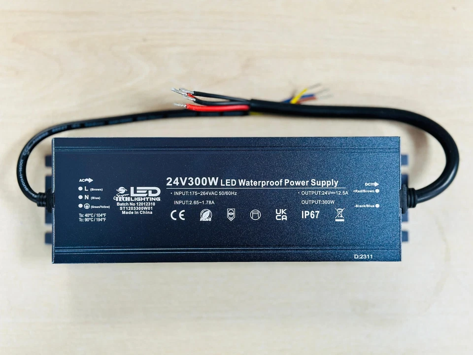 300W 24V Waterproof IP 67 ``LED Lights Transformer Power supply Adaptor for Led - Image 3 of 4
