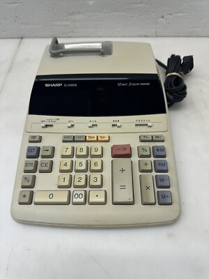 Sharp Electronic Calculator Model: EL-2192RII - 12 Digit, 2 Color Printer.