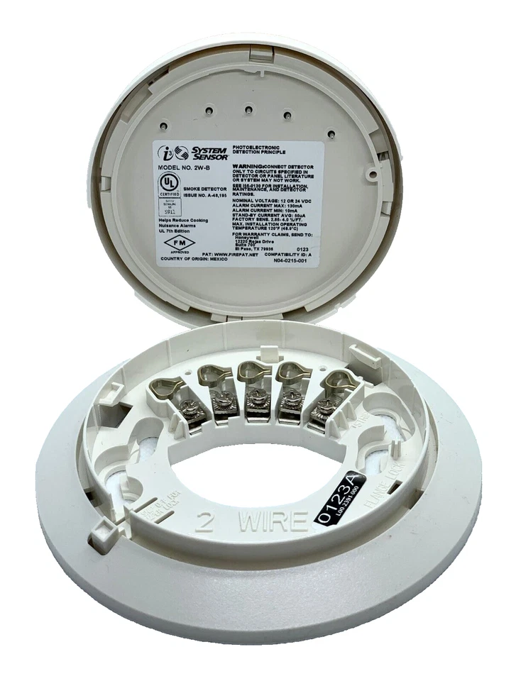 Sistema Sensor 2W-B Detector de Humo 2 Cables Blanco - Envío el Mismo Día (SELLADO) Foto 3 de 4