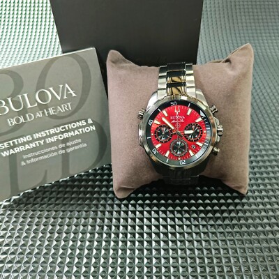 Bulova - Marine Star Red Men's Quartz Watch NEW WITH TAGS (98B350)