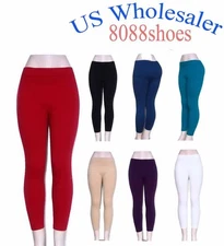 10 PC Wholesale Lots of Women's One Size Cotton Legging Brush Inside NEW W/ Tag