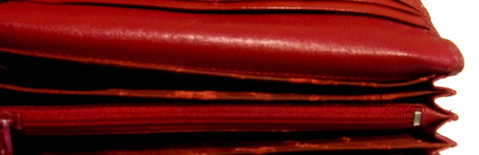 Visconti, rojo borgoña, cuero genuino ext. Compartimento con cremallera, cartera sin asas Foto 4 de 4