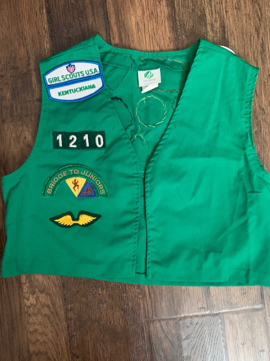 Vintage 1980's Girl Scout Junior Vest Patches Size 14