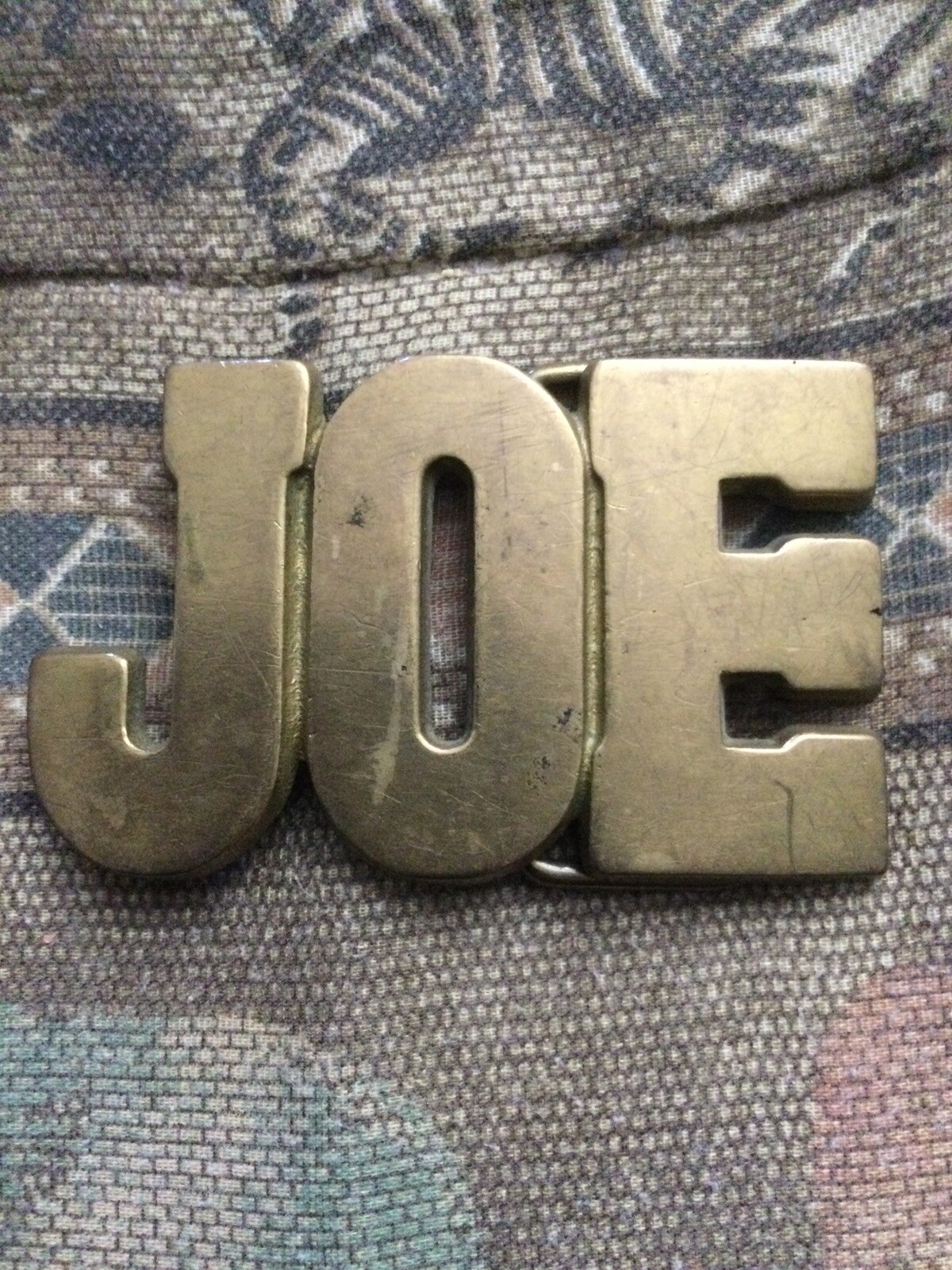 Brass Belt Buckle Name Joe Dress Casual Iconic 70s Cut Out Vintage Baron Taiwan