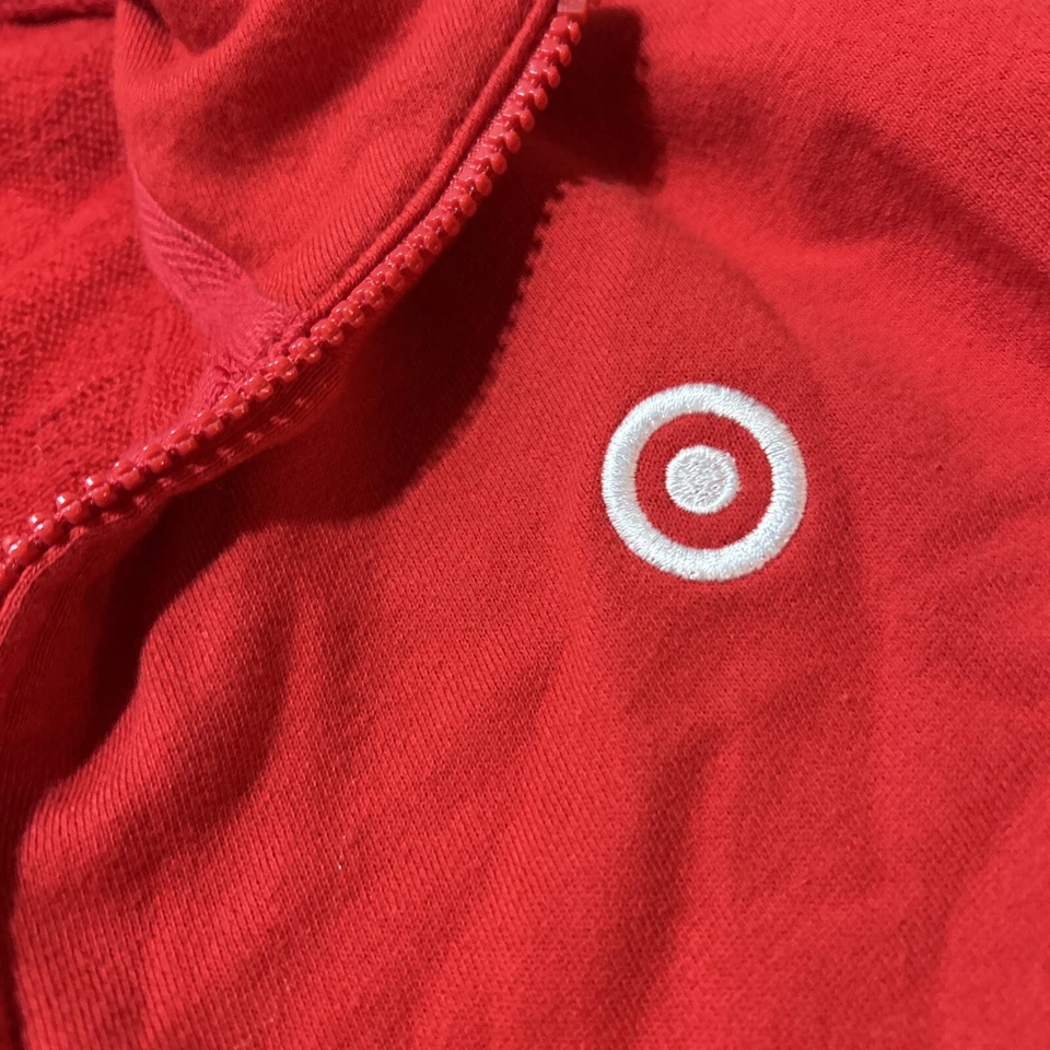 Target Store Employee Work Jacket Soft Shell Red Stripe Full Zip XL Women Cotton - Image 2 of 4