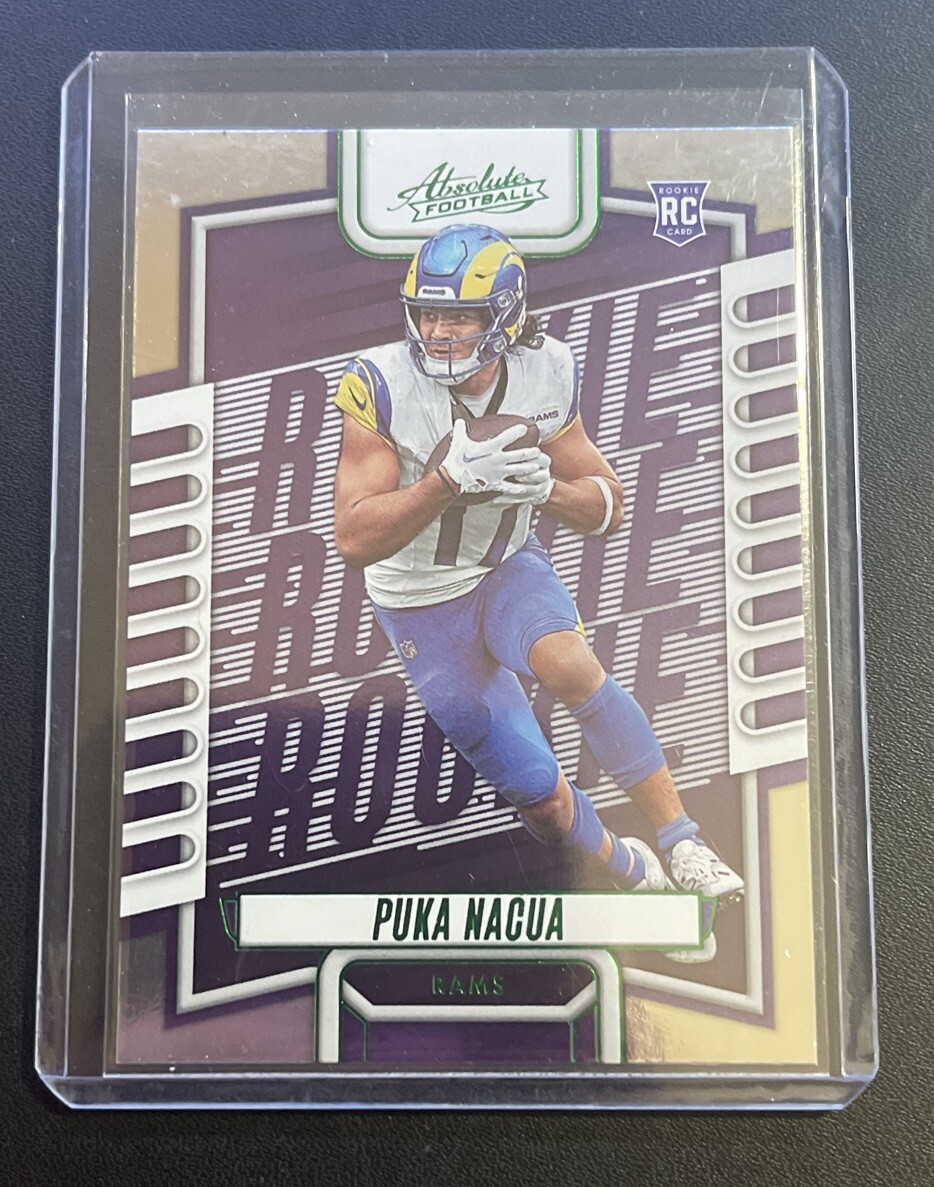 2023 PANINI ABSOLUTE PUKA NACUA GREEN-FOIL ROOKIE CARD RC #189 NM LA RAMS