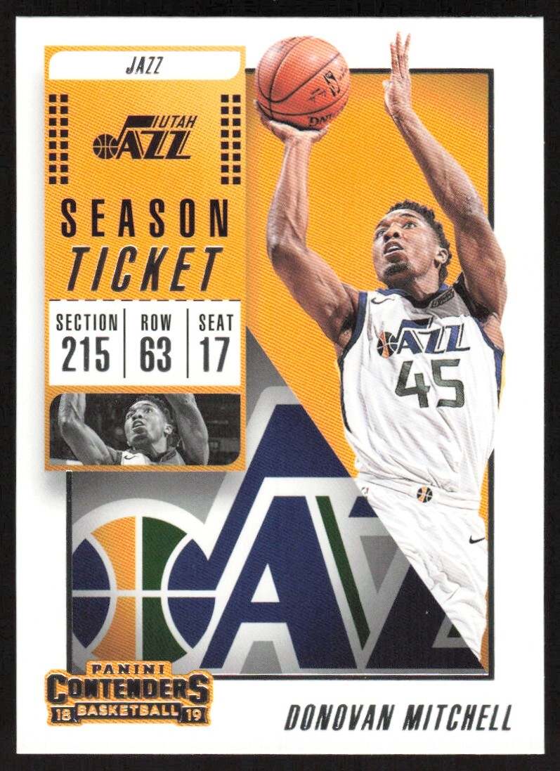 2018-19 Panini Contenders Basketball Season Ticket Donovan Mitchell #39 Utah