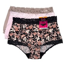 MAIDENFORM Women  s Size SMALL Hipster 3-Pack Panties Underwear Lace Polyester