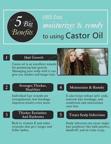 2 x 10ML✅ Castor Oil Eyelashes 💜Longer & Thicker Eyebrows Hair Care Growth ❤️🔥 - Picture 3 of 3