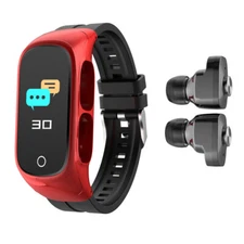 2 in 1 Smart Watch with Headsets Bluetooth Fitness Bracelet for Android iOS