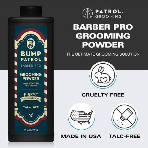 Bump Patrol Barber Pro Grooming Powder - Talc Free Hair and Body Powder for Men - Picture 4 of 7