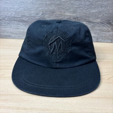 VINTAGE Marlboro Hat Cap Strap Back Black Country Store Cowboy Cigarette 90s
