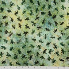 1 Yard Cut of Lunn Fabric Exclusive Ants Batik 100 Cotton 5471 Grass Green