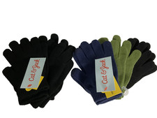 Cat  Jack Boys Tech Touch Knit Gloves 6-Pairs One Size Stretch Solid Colors