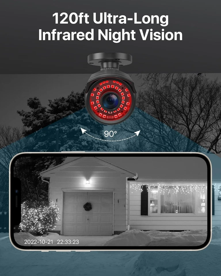 1080P 1920TVL Security Camera Outdoor Indoor,Hybrid 4-in-1 TVI/CVI/AHD/960H C... - Image 2 of 4