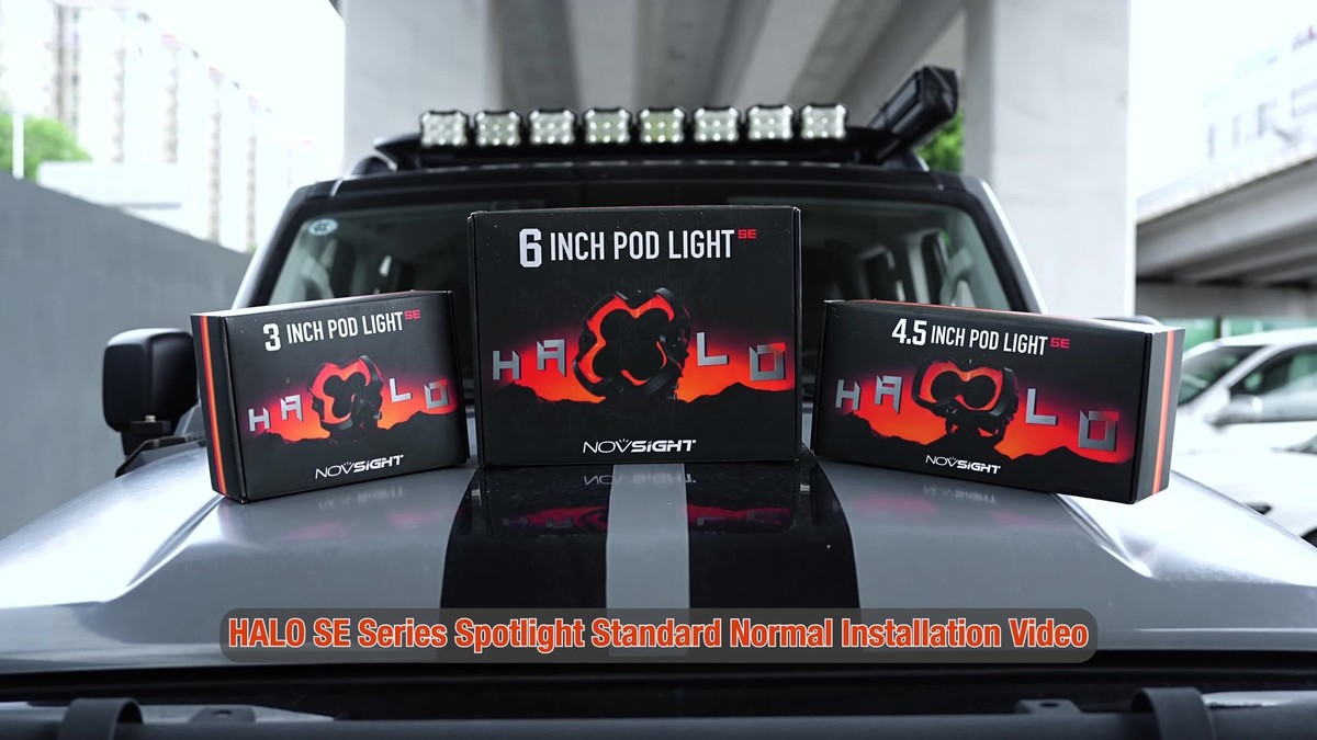 NOVSIGHT HALO SE Series 6 Inch LED Pod Lights Spot Beam with Red