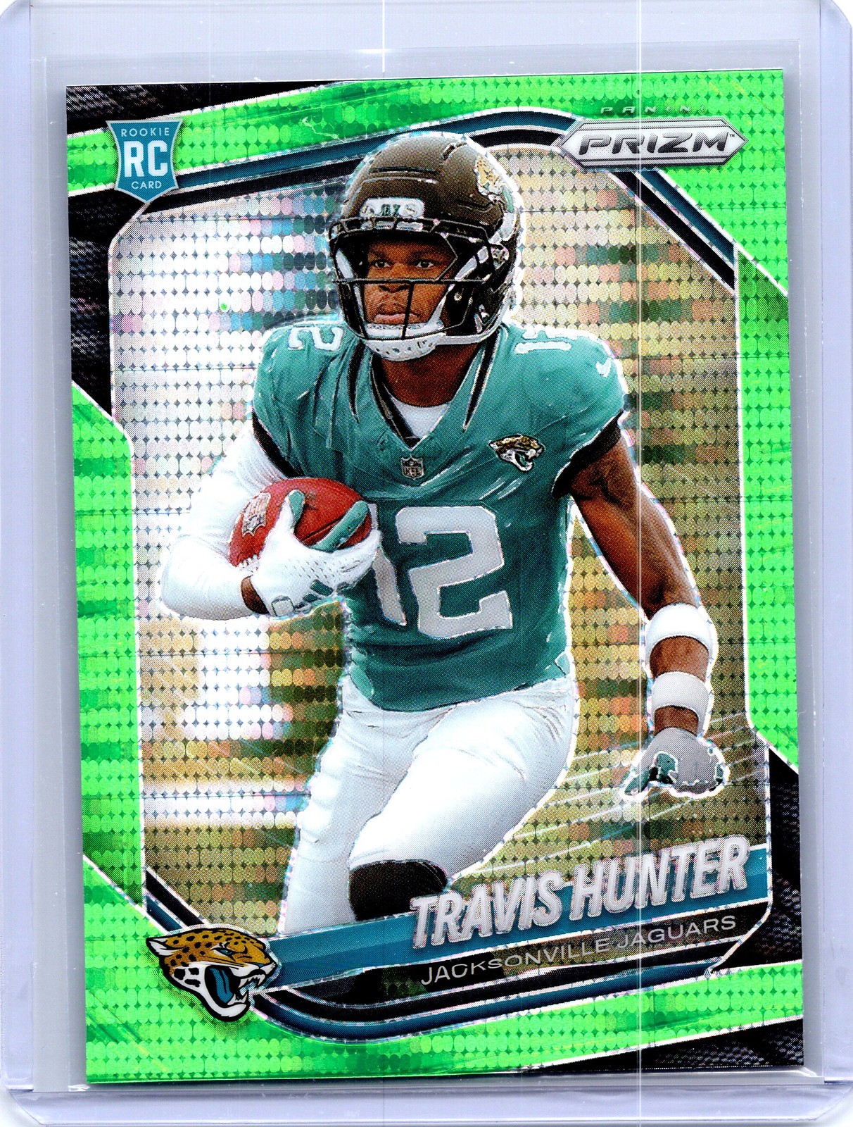 2025 Panini Prizm #301 Travis Hunter Neon Green Pulsar
