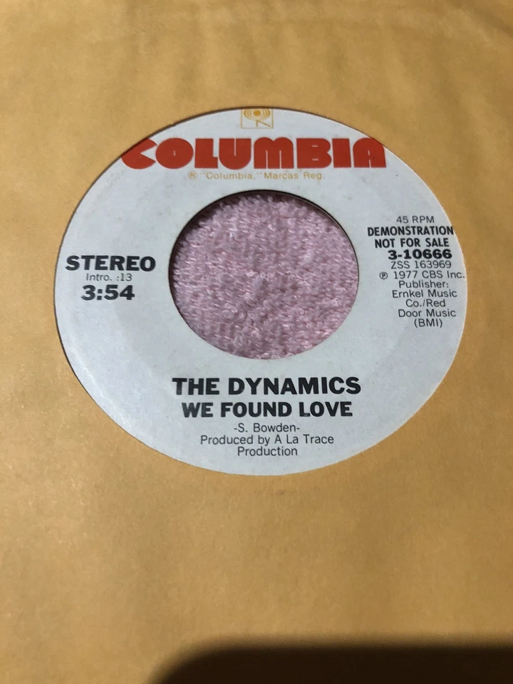 DYNAMICS we Found Love Mono/stereo Promo 45 Mod. Soul Columbia 3-10666 VG+ - Image 2 of 2