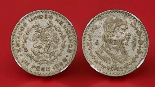 Mexico 1959-Mo Silver Peso KM-459 NGC Genuine