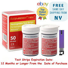 Accu-Answer iSaw Hemoglobin Test Strips-50 Test Strips Total