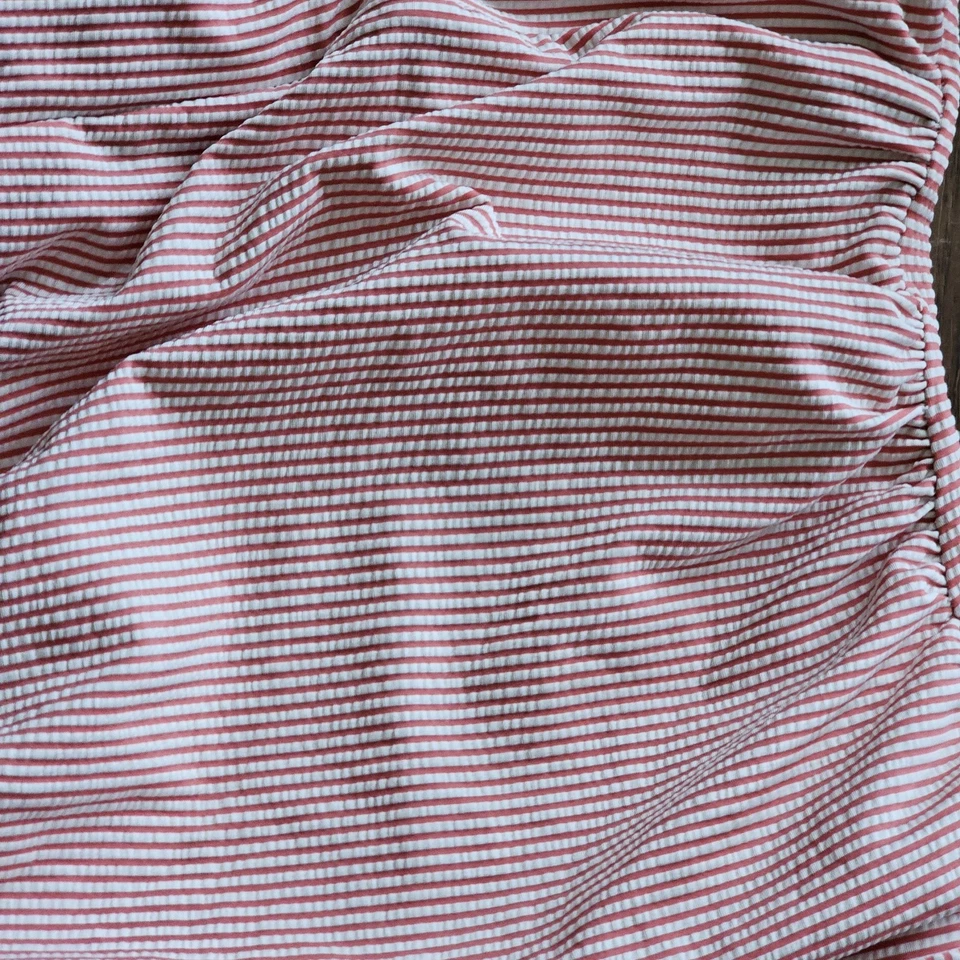 Traje de baño para mujer Lauren Ralph Lauren talla 10 Searsucker rojo coral blanco rayas Foto 2 de 4