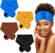 4 Pieces Satin Hair Wrap Scarf Satin Headband for Bla Women's