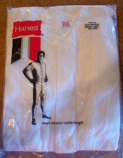 Vintage 1950's NOS Hanes Lightweight Union Suit Short Sleeve Ankle Length 40x66