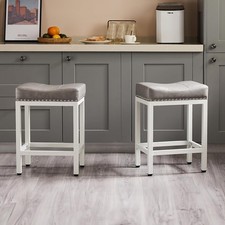 24 inch Bar Stools Set of 2 Upholstered Modern Counter Height Bar Stools Kitchen