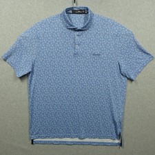 RLX Ralph Lauren Shirt Mens Large Blue Floral Short Sleeve Performance Golf