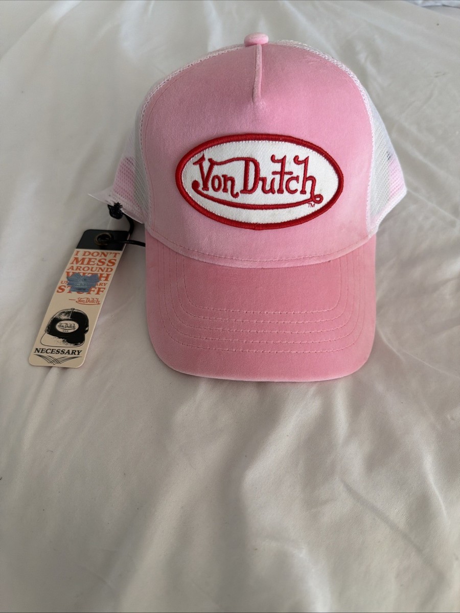 NWT — Von Dutch — Hot Pink Crush Velvet Trucker Hat — OS Hot Pink Crush Velvet Trucker Hat | Von Dutch main image 3