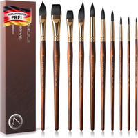 Aquarellpinsel Set 10 StüCk Profi Synthetisch FüR Wasserfarben KüNstlerbedarf