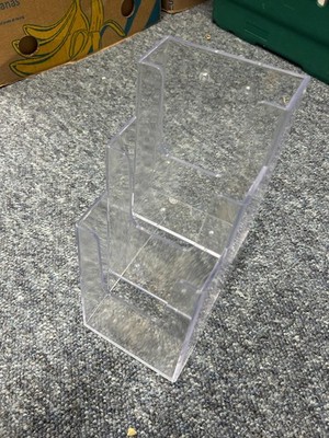 Acryl dreistufiger Prospekthalter 1/3A4 hält 99 x 210 mm (kostenloser Versand + Verpackung)