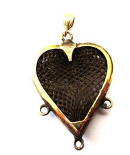 Hair Mourning Jewelry ~ Heart Charm 10k Gold Findings Victorian