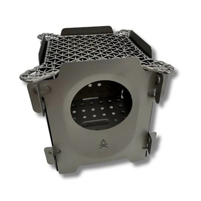 Uberleben Stoker Wood Burning Camp Stove Flatpack Twig Stove Ultralight Titanium