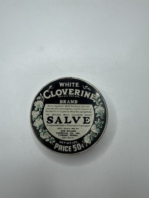 Vintage Empty White Cloverine Brand Salve Cloverine Inc New York New York