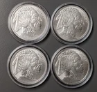 1 oz Buffalo Silver Round .999 in Capsules  (Lot of 4)  Elemetal Mint