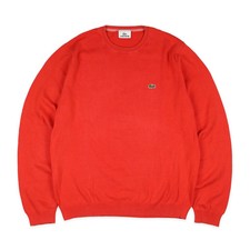 Lacoste Vintage Pullover Sweatshirt Orange Strick Knit Baumwolle Herbst Outfit