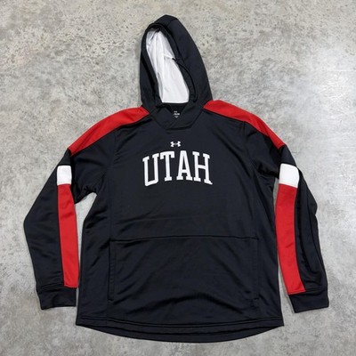 Utah Utes Sweatshirt Hoodie Mens XL Black NCAA Football Under Armour Pullover