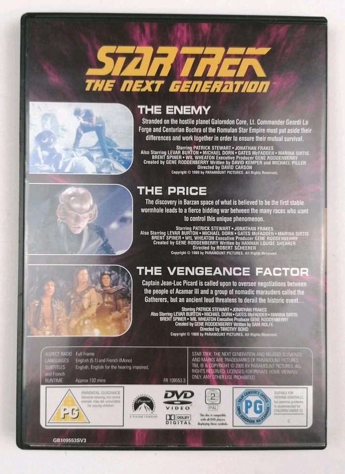 Star Trek The Next Generation TNG 19 Episodes 55-57 Collectors Edition DVD Reg 2 - Image 2 of 3