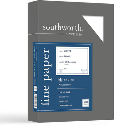 43C 25% Cotton Business Paper White 2 Lbs. Wove 8-1/2 X 11 5/Box FSC