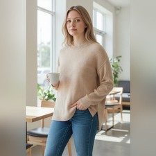 H  M tan fall super soft stretchy light sweater
