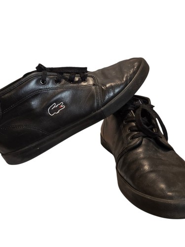 Lacoste Men's Ampthill Sneaker 9 Black Chukka Leather Outdoor Preppy Sporty