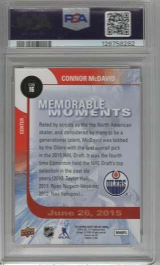 2015-16 UPPER DECK NATIONAL CARD DAY CONNOR McDAVID MOMENTS PSA 8 "NM-MT" view 2