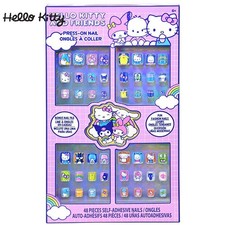 Nail tips Hello Kitty children nail stick on 48 piece set peelable toy stylish p